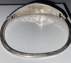 2 Vtg Silver Tone Mexican Alpaca Inlaid Abalone & Turquoise Cuff Bracelets Read