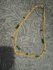Barrel Cut Bead Gold Tone Choker Necklace 17” Long