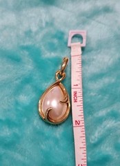 Lady Remington (LR) Pearl Enhancer Pendant Gold Tone Large Vintage