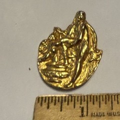 Vintage Alva Studios Venus Cherub Gold Tone Mythology Goddess Brooch Pin