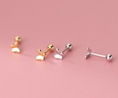 Screw back earrings Butterfly Studs Tragus/Cartilage/Helix Balls Silver Gold