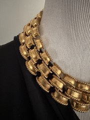 Rare Ciner MMA Museum Of Modern Art Necklace Collar Link Panther *455