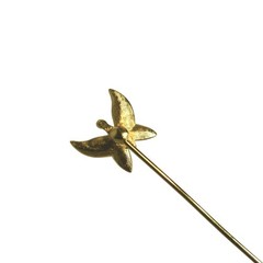 Gold Tone Butterfly Stick Pin With Secure Clutch Back Vintage 2 inches