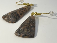 Cheetah Agate Gold French Wire Earrings lightweight!