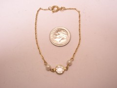 6-3/4″ Small or Child Vintage Beads & Rhinestone Bracelet h88