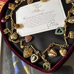 Joan Rivers Love Luck & Hope Heart 21 Charm Necklace – Complete Set Valentines