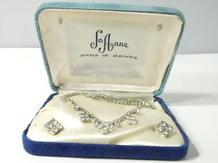 1950’s Jo Anne Jewels of Elegance Rhinestone Necklace & Earrings Set