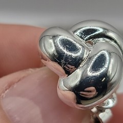 Vtg Napier Screw Back Silver Tone Love Knot Twist Clip On Earrings