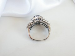 Vintage Sterling Silver 925 Simulated Sapphire Princess Diane Replica Ring 8