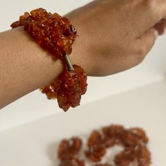 1980 amber set 3.9 oz box tag Daile Klaipeda huge necklace and bracelet