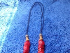 chinese china fine Necklace yes of Deep Red Bamboo Coral nuggets accented