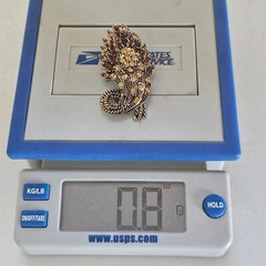 Vintage Yellow Brown Crystal Rhinestone Floral Big Brooch Pin Pendant Gold Tone