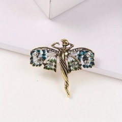 Vintage Art Nouveau Style Fairy Nymph Pendant Brooch Shawl Pin Jewelry Gift