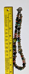 Lot (3) Green & Various Colors Stone Bead Necklaces