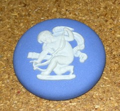 Vintage Authentic Unused WEDGWOOD Cupid 34mm Cameo In Classic Wedgwood Blue