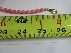 Vintage Graduated Necklace Knotted Pink Stone 26″ Gorgeous C8940