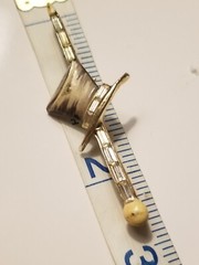 Vintage Top Hat And Cane Bar Pin Rhinestones And Enamel
