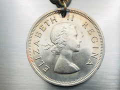 Vintage 15 RARE 1950’s Coin Charm Bracelet South Africa, India, Osterreich, Mex
