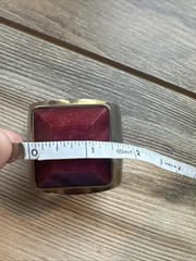 NEW Ann Taylor LOFT Gold Semi Precious Stone Cuff Bracelet Burgundy Wine Square
