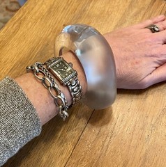Lg VTG Patricia Von Musulin Lucite Modernist Cuff Bracelet Museum Of Modern Art