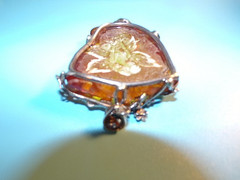 HAND CARVED REVERSE INTAGLIO BALTIC AMBER PENDANT FAIRY NYMPH LADY IN 925 SILVER