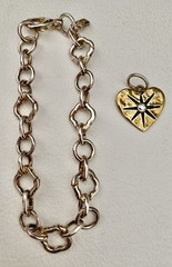 Vintage Waxing Poetic Sterling Silver/Brass Charms Heart Love