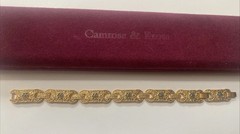 Camrose & Kross Jacqueline Kennedy Diamanté Sapphire Gold Chain Link Bracelet