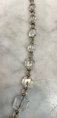 Antique VTG Art Deco Gold Filled Rhombic Graduated Cut Crystal Glass Necklace