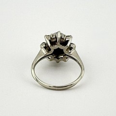 1930’s DIAMOND FLOWER RING – 14K WG – 1CTW – SI1 H-I -4.07 GRAMS