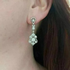 2Ct Art Deco Style Lab-Created Diamond Anniversary 14K White Gold Finish Earring