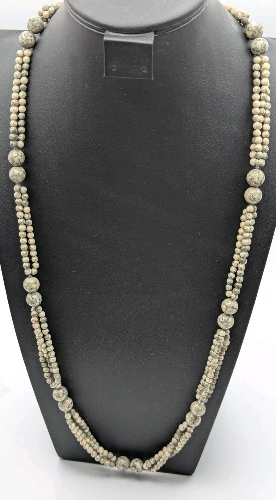 Feldspar Stone Beaded Necklace 30 Inches
