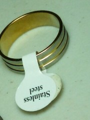 Vintage Stainless Steel Mens Ring Art Deco Line Color In Photo Size 12.5 B33