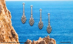 #0508 ANTIQUED .925 STERLING SILVER PLATED PENDANT/ER – 4 Pcs