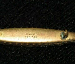 Antqiue Art Nouveau Italian Micro Mosiac Millefiore Bar Pin Gold Overlay