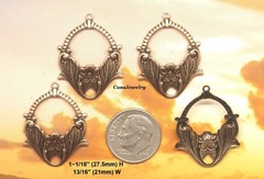 #0136 ANTIQUED GOLD DECORATIVE BASKET SHAPE W/TOP HANG RING – 4 Pcs