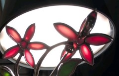Pink and Green Flowers Sterling Pendant Brooch Spring – 2.5″ – 9.1 g – signed