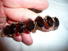 Antique Silver Smoky Quartz Deco Style Bracelet Ring & Pendant Set Large Stones