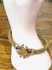 Antique Victorian Gold Mesh Fill Bracelet Bangle Name plate See Video