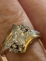 SETA CZ Gold Tone Crystal Marquise Ring ~ Size 6 Beauty 🌺🌺