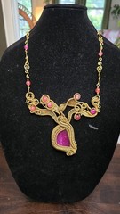 5 Handmade Egyptian Wire Wrapped Brass Gemstone Necklaces – $750+ Retail