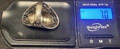Israel .925 Sterling Silver Hammered Open Filigree 7 Grams Ring Size 8.5