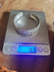 Vintage Embossed Sterling Silver Cuff 7.25″ Bracelet LATVIAN?