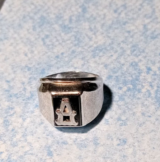 Art Deco Sterling Monogram A Initial Signet Style Ring Size 6