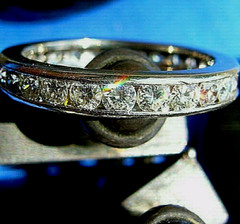 Original EARTH MINED DIAMOND Deco Wedding Band ETERNITY Anniversary Ring S 6.25