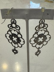 Vintage Sterling Silver 3” Chandelier Dangle Earrings Made In Israel 15.9 Grams