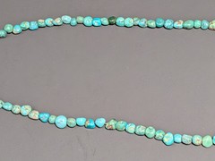 Vintage Turquoise Beaded Necklace 16.5″ 925 Sterling Silver Clasp