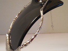 EGYPTAIN REVIVAL STYLE SIGNED VCLM SILVER TONE NECKLACE
