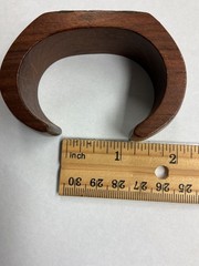 East Indian Rosewood and Brass Cuff Bracelet, One Inch opening