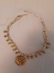 GORGEOUS Vintage Handmade Pearl & Tigers Eye Choker Necklace