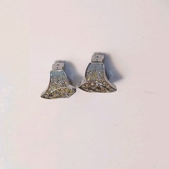 Landau Vintage Clip On Earrings Silver Pave